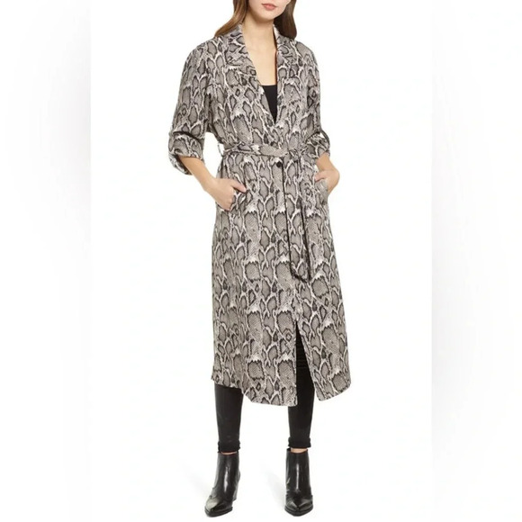 AFRM NWOT Hendrix‎ Snakeskin Print Duster Coat Jacket - Picture 1 of 10